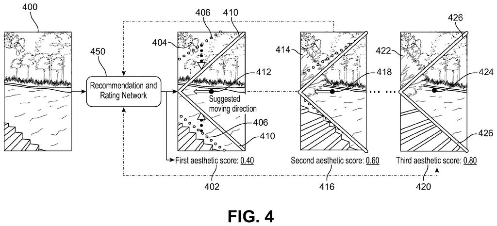 A camera system analyzes an initial image and suggests moving directions to improve the aesthetic composition of subsequent shots. Drawing from patent filing US 2026/0292331 A1.