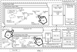 Patent drawing: Microsoft Patents a Touchscreen That Knows When Water Is Fooling It