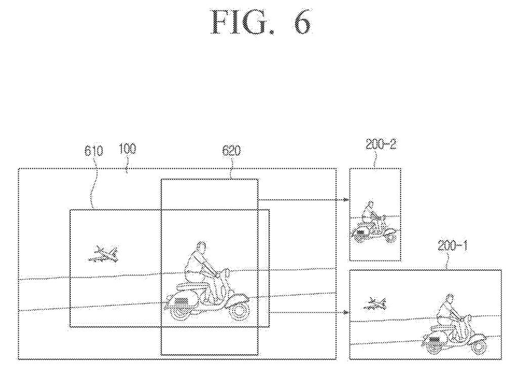 A person on a scooter and an airplane move from a main display to a tablet and a phone. Drawing from patent filing US 2026/0299866 A1.