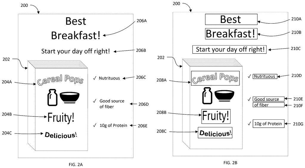An original product image with English text and the same image with detected text highlighted for translation. Drawing from patent filing US 2026/0301258 A1.