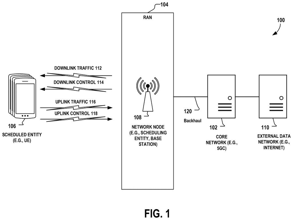 A phone communicates wirelessly with a cell tower, which connects to a core network and the internet. Drawing from patent filing US 2026/0304205 A1.