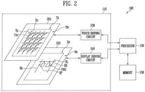 Patent drawing: Samsung Patents a Smartwatch Screen That Checks Blood Pressure Through Your Finger and Wrist