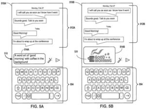 Patent drawing: Google Patents a Chat Tool That Turns Typed Descriptions Into Custom Stickers