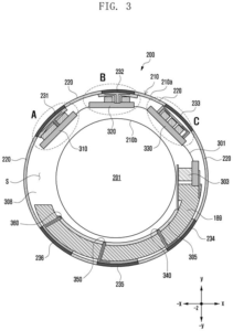 Patent drawing: A New Samsung Patent Folds a Smart Ring's Antenna Down Over Its Radio Chip