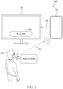 Patent drawing: A New Samsung Patent Lets Your TV Borrow Another Device's Memory of Your Voice