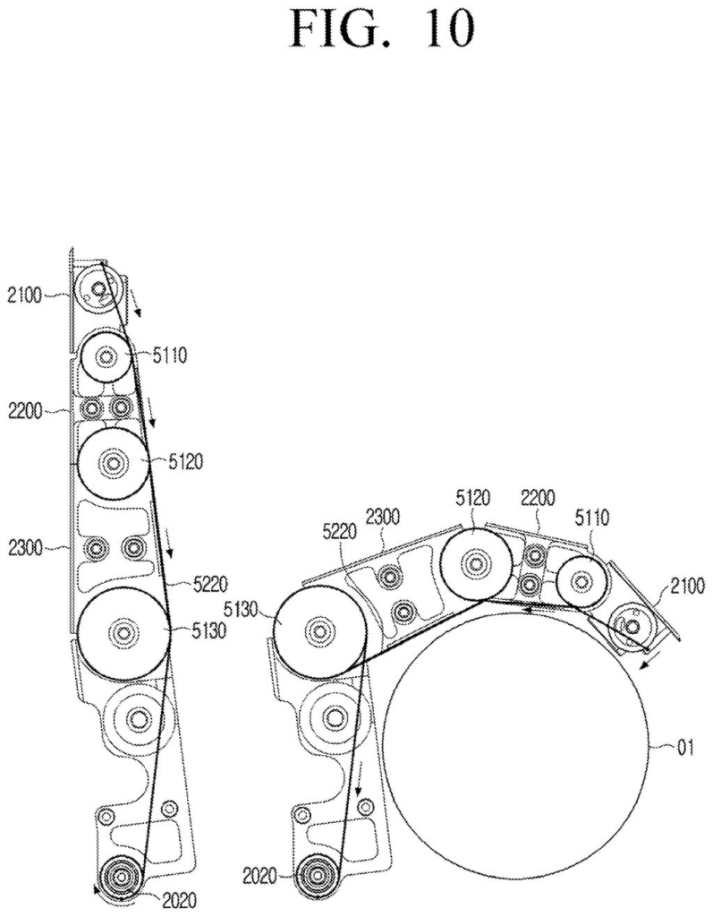 A robot finger straightens and bends around an object using a single motor pulling on internal strings. Drawing from patent filing US 2026/0326284 A1.