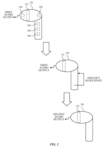 Apple patent drawing: Apple Files Patent for Earbuds That Pause Your Podcast When You Doze Off