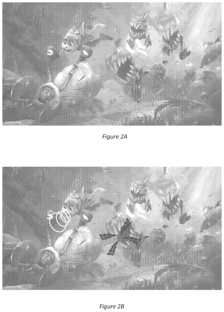 A video game scene displaying visual sound indicators, like ripples and impact flashes, to help players see and feel audio events. Drawing from patent filing US 2026/0329526 A1.