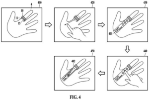 Samsung patent drawing: Samsung Files Patent for a Ring That Projects a Touchscreen Onto Your Palm
